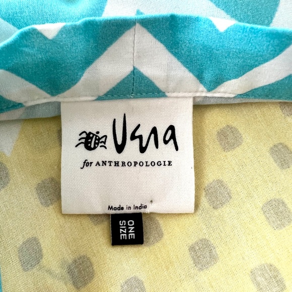 VERA for ANTHROPOLOGIE Yellow Floral Maxi Open Front Kimono Robe - EUC! - OS - Picture 6 of 11